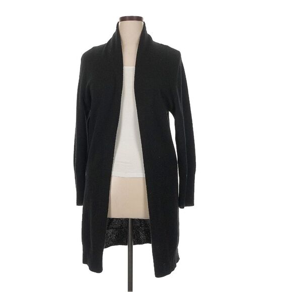 QUINCE Black Mongolian Cashmere Duster Cardigan Sweater Size XL - Picture 2 of 11